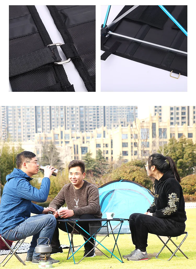 Outdoor aluminum alloy camping portable folding table multi-functional thickening travel leisure stand barbecue picnic bbq