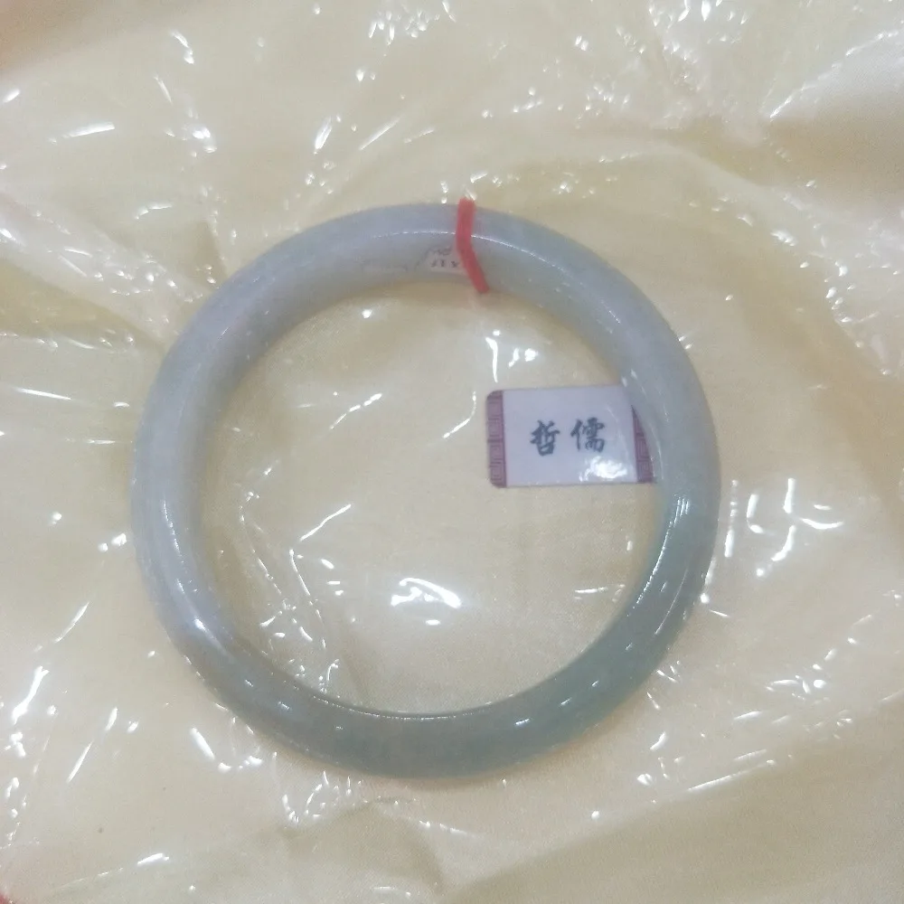 

Zheru Jewelry Natural Jadeite Bracelet Elegant Light Green Bicolor 54-62mm Female Gift A Class A National Certificate