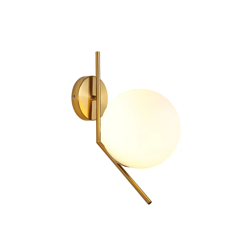 

Nordic post-modern glass bulb wall lamp living room bedroom head balcony corridor aisle iron personality lamp