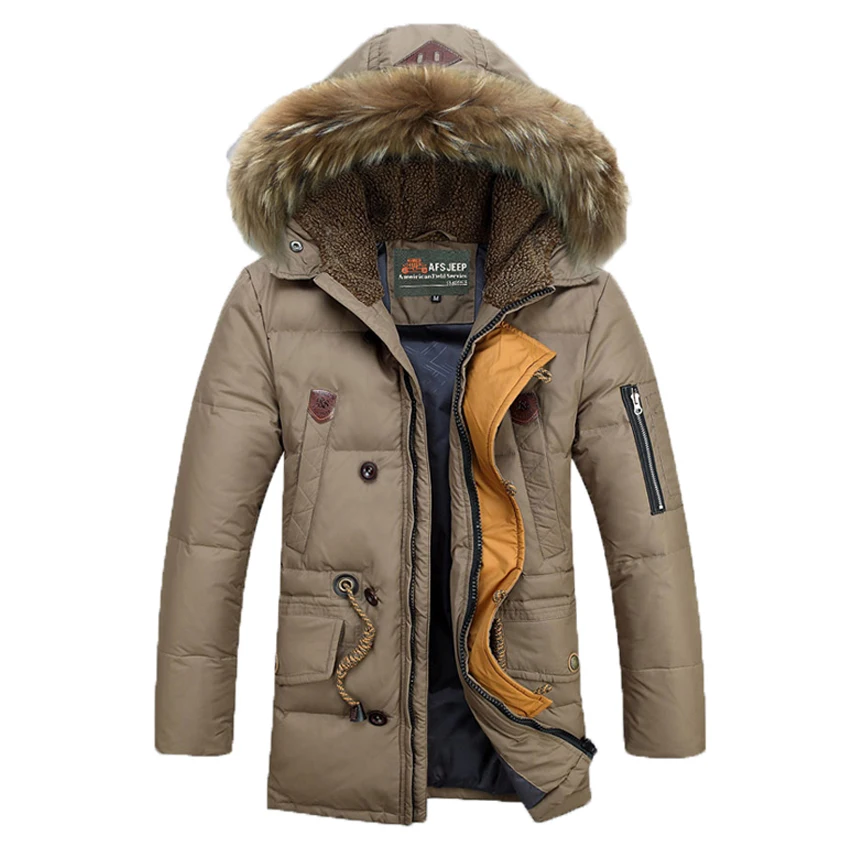 Зимняя мужская пуховая куртка 2018 новый стиль большой меховой воротник вниз