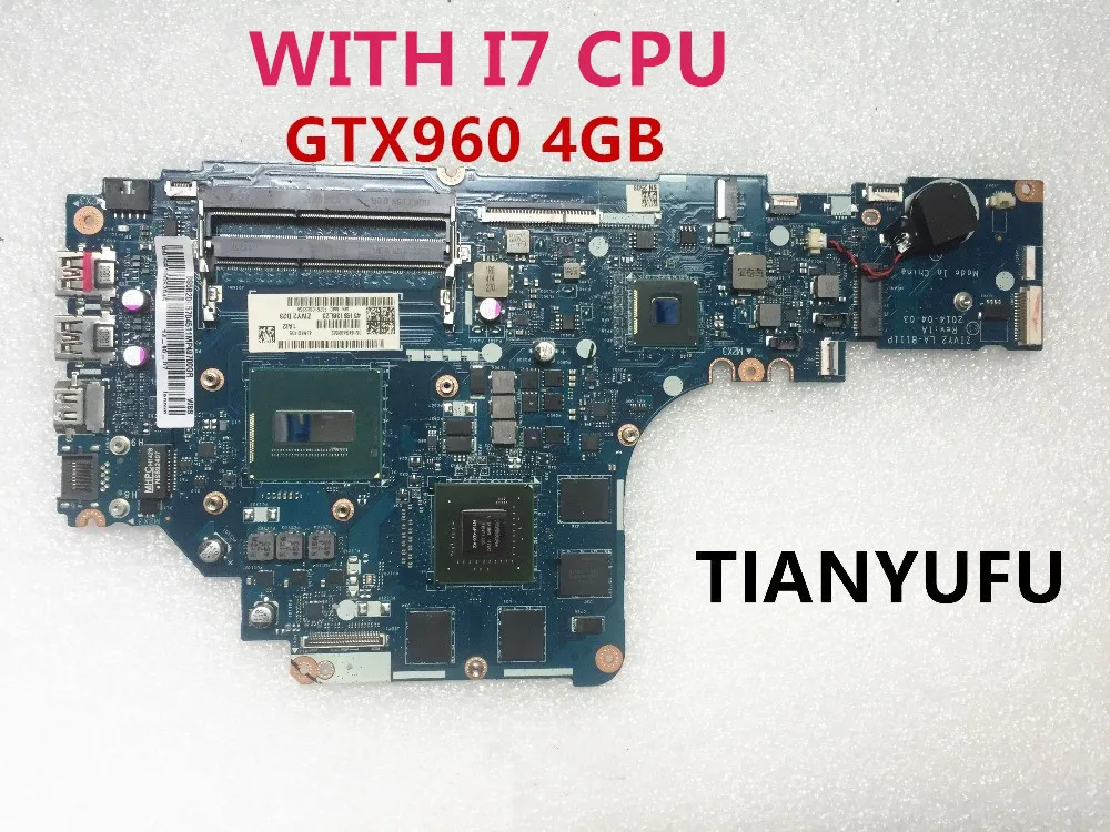 Материнская плата для ноутбука Lenovo с i7 HQ 2 60 ГГц ЦП GTX 960M 4 Гб GPU ZIVY2 материнская