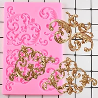 baroque scroll relief fondant cake decorating tools cake border silicone molds cupcake chocolate gumpaste candy clay mould