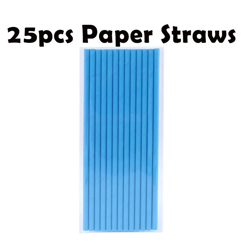 Paper Straws-25pcs 65 шт Свадебные украшения для дня рождения желтая одноразовая посуда чашки тарелки бумажные трубочки, принадлежности для вечеринки подарок для детского душа - Цвет: Paper Straws-25pcs