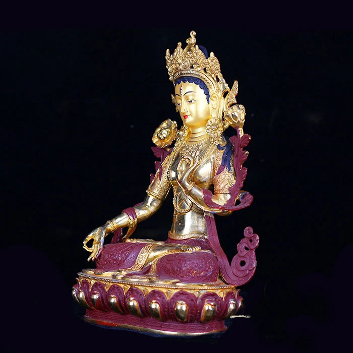 33 см высокий # домашний эффективный талисман для защиты буддизм Bodhisattva Tara белый