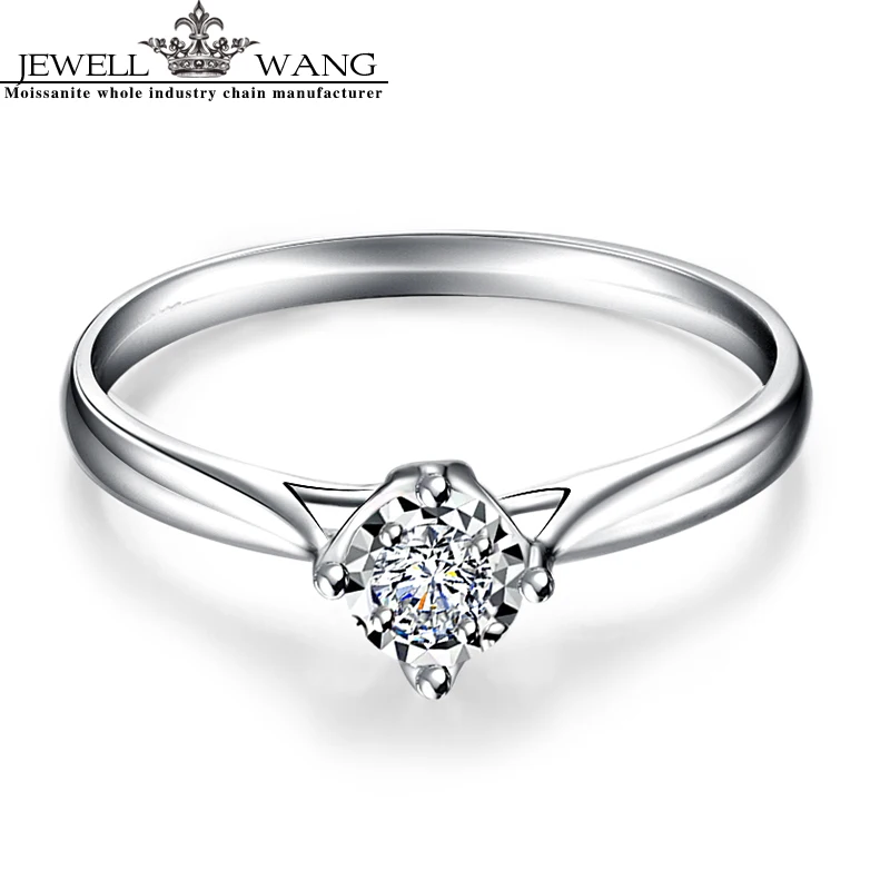 Ювелирное бриллиантовое кольцо с эффектом 0,4ct, 18 карат, белое золото, светильник, Роскошный милый подарок на день рождения подруги, обручальные кольца для женщин