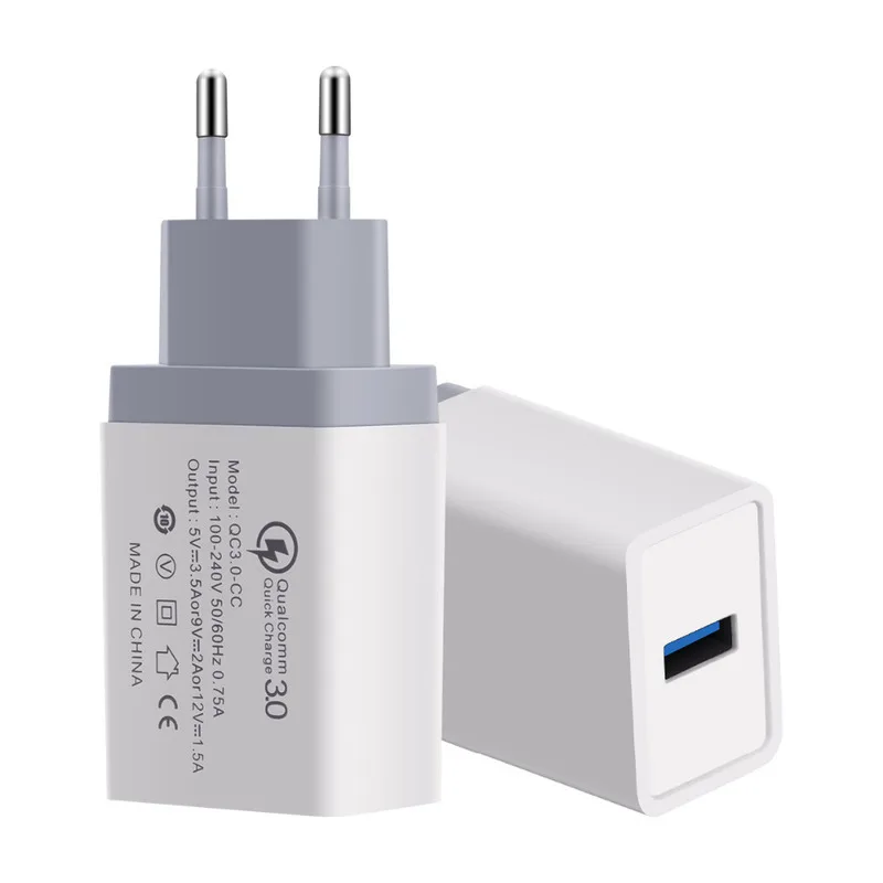 Мобильный телефон QC3.0 с одним USB зарядным устройством легкий 18 Вт 5 В/3 5a 9 В/2 А 12 В/1