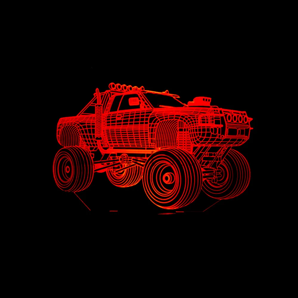 Новый внедорожник 3d ночник 7 красочный сенсорный пульт дистанционного