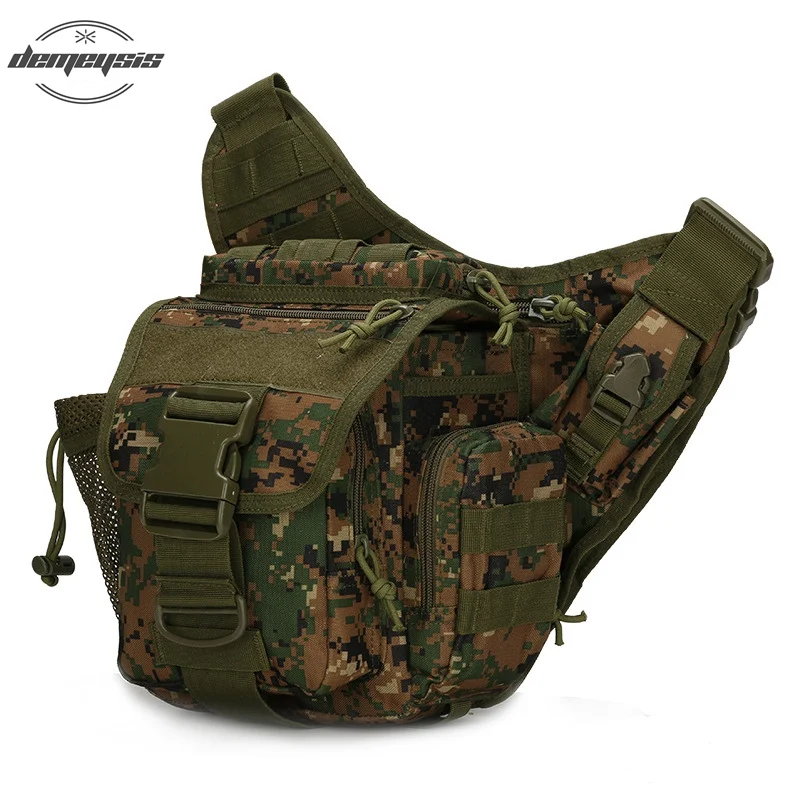 Мужской военный тактический рюкзак, Охотничья Сумка Molle, армейские сумки, наплечный ремень, сумка, сумка, сумки для улицы - Цвет: woodland  digi