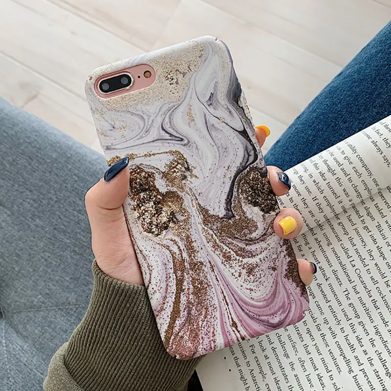 Модный градиентный мраморный чехол для телефона для iPhone 7 8 X XR XS Max, чехлы для iphone 6 6S 7 8 Plus, Матовый Жесткий чехол из поликарбоната с полной задней крышкой