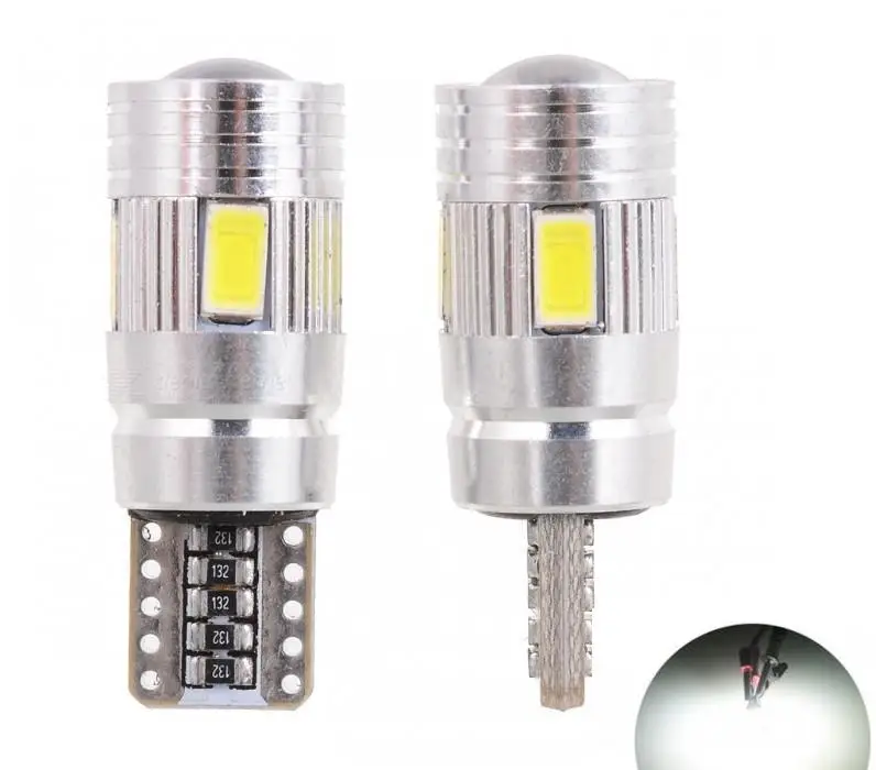 2 шт. T10 W5W 194 6W 6000K 6 SMD от автомобиля светодиодный светильник излучающий диоды 5630 5730
