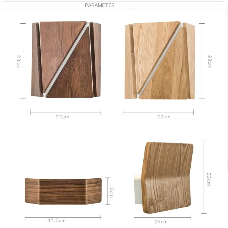 Простой стиль деревянные настенные бра современные светодиодные лампы