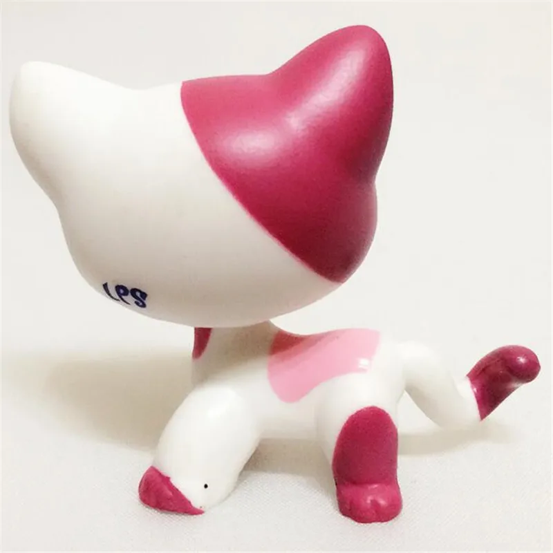 rare pet shop lps standing little short hair cat pink#2291 grey#5 black#994 old original pet toys kitten free shipping