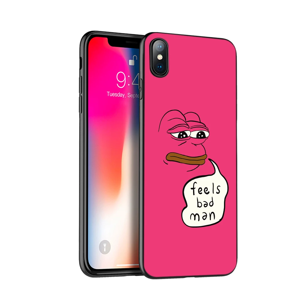 18386 Черный чехол ТПУ для iphone 5 5s se 6 6s 7 8 plus x 10 силиконовый чехол для iphone XR XS 11 pro MAX чехол Забавный лягушка мем животное - Цвет: 18386