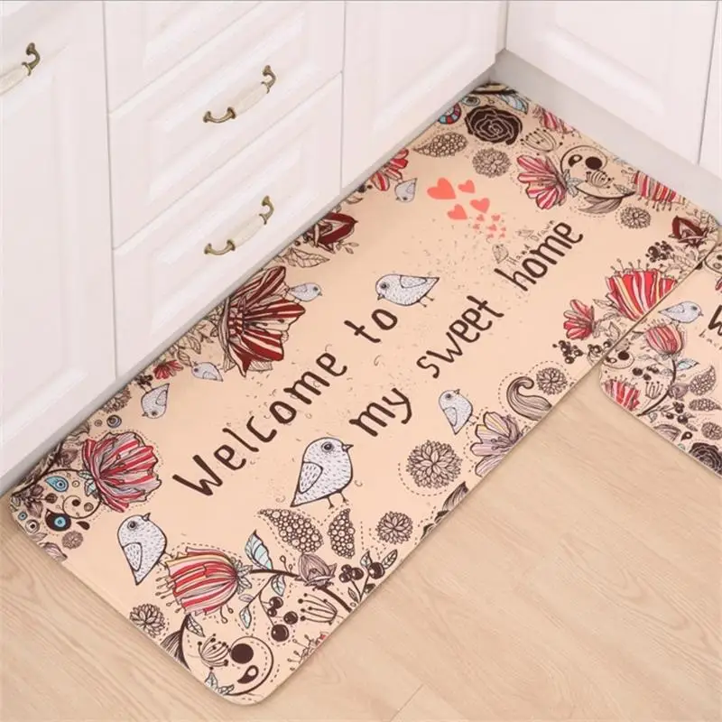 

50x80+50x120cm/Set Kitchen Mat Soft Flannel Bedroom Rugs And Carpets Anti-Slip Bathroom Carpet Absorb Water Doormat/Area Rug