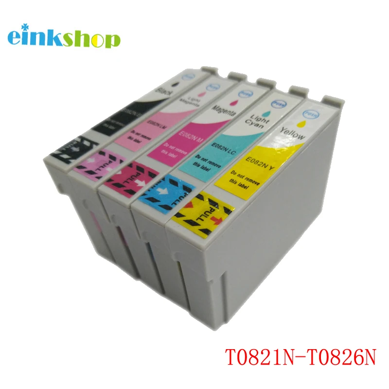 Картриджи с чернилами einkshop T0821 T0821N для Epson R270 R390 TX650 T50 T59 RX590 TX700W TX800W TX720 TX700 TX800 RX610 |