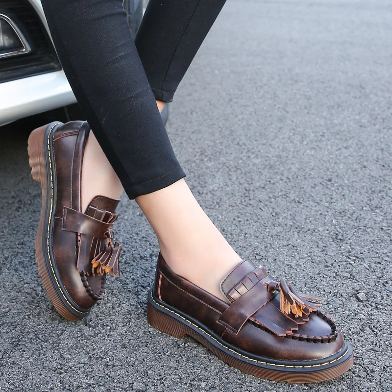 Teahoo/классические женские лоферы туфли слипоны из мягкой кожи на плоской подошве