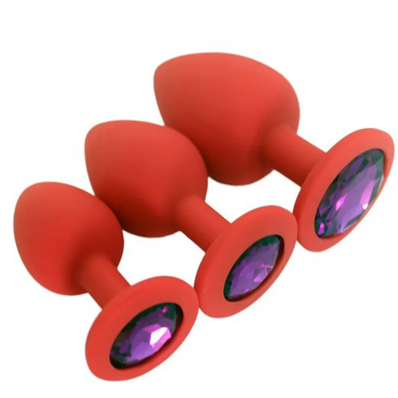 3PCS Large Medium Small in Set Silicone Anal Plug Unisex Plated Jeweled Sex Stopper Adult Toys for Men and Women Trainer | Красота и