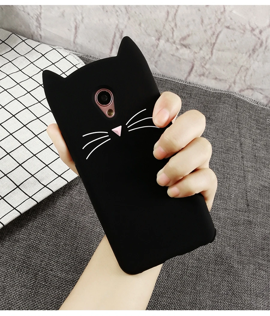 Милые 3D мультфильм борода кошка Китти блеск чехол для телефона для Meizu M6s mblu S6 M5C M5s M3 M5 M6 Примечание Мягкий силиконовый чехол Fundas Coque