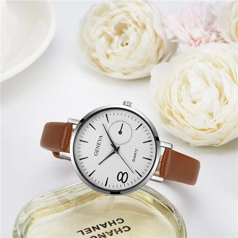 Часы женские кварцевые с серебристым/золотистым циферблатом 2018|Женские наручные