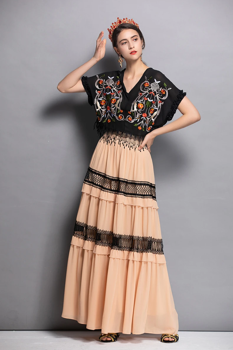 Женская сексуальная v образный вырез вышивка с короткими рукавами блузка