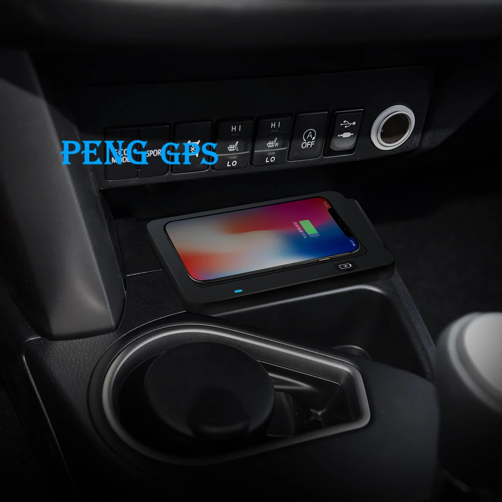 Автомобильное беспроводное зарядное устройство для смартфона Toyota RAV4 2016 2019 iPhone Max