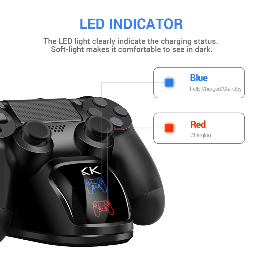 K ISHAKO для PS4 контроллер зарядное устройство, DualShock 4 PS4 контроллер usb зарядная станция Док-станция, Playstation 4 зарядные игры