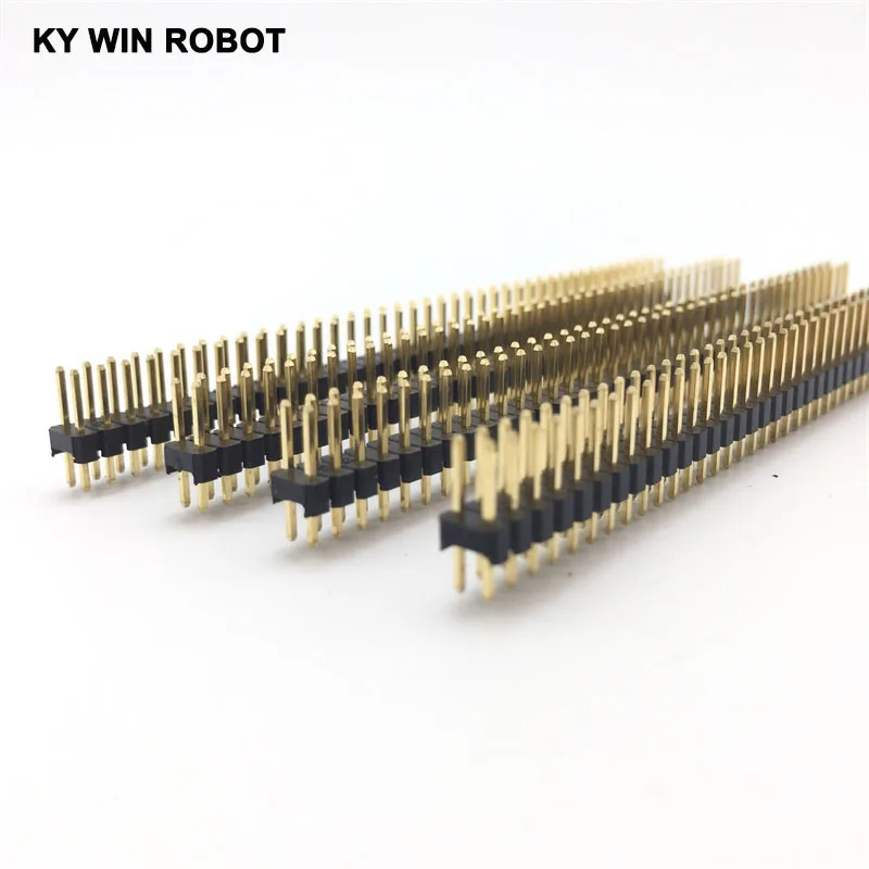 10 шт. 2 54 мм 2x40 Pin 80 Позолоченный шаг штыревой двухрядный разъем прямой игольчатый