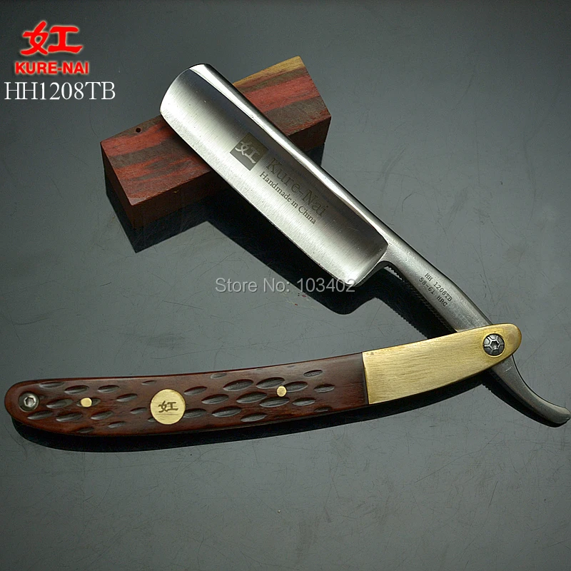 1 X "KURE-NAI" HH1208TB, бритва из нержавеющей стали с ручкой Buffalo Horn складной бритвенный станок