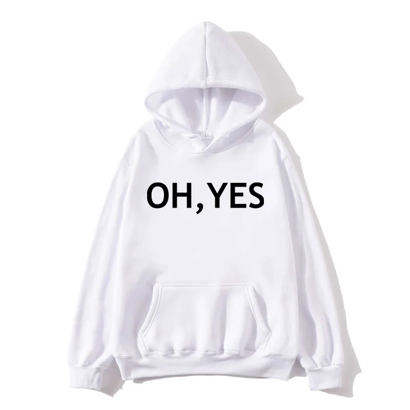 Осень зима флис Oh Yes письмо Harajuku пуловер с принтом толстые свободные женские