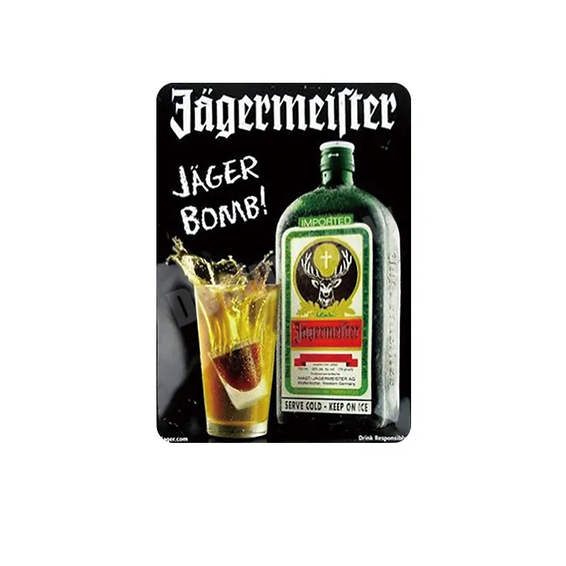 Jagermeister винтажная металлическая жестяная вывеска, украшение для паба, бара, олень, пивная рекламная тарелка, ликер, пивная настенная наклейка, домашний декор, N276 - Цвет: H