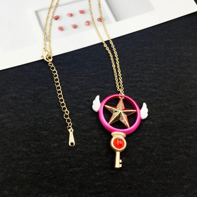 Ожерелье с кулоном SAKURA Card Captor милый розовый брелок для косплея аксессуары женщин