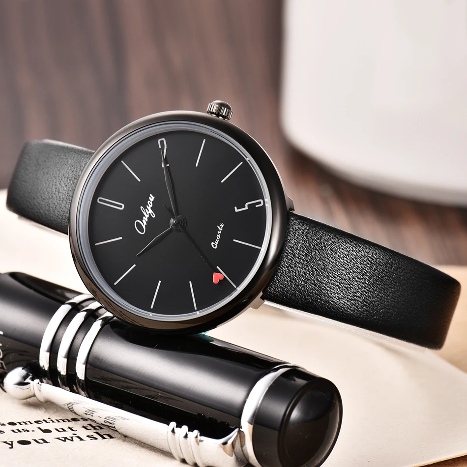 ONLYOU женские часы женский кожаный ремешок Красный Топ бренд креативный роскошный