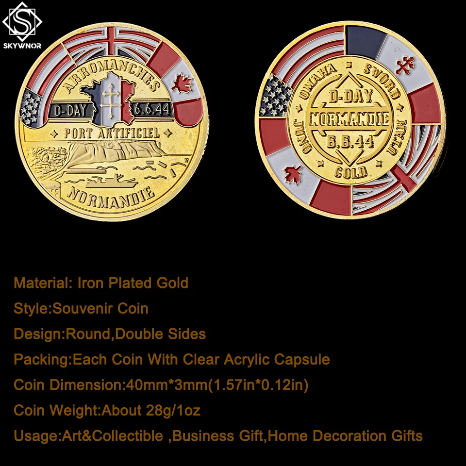 70-й Второй мировой юбилейный сувенир монет арроманши норманская война военный