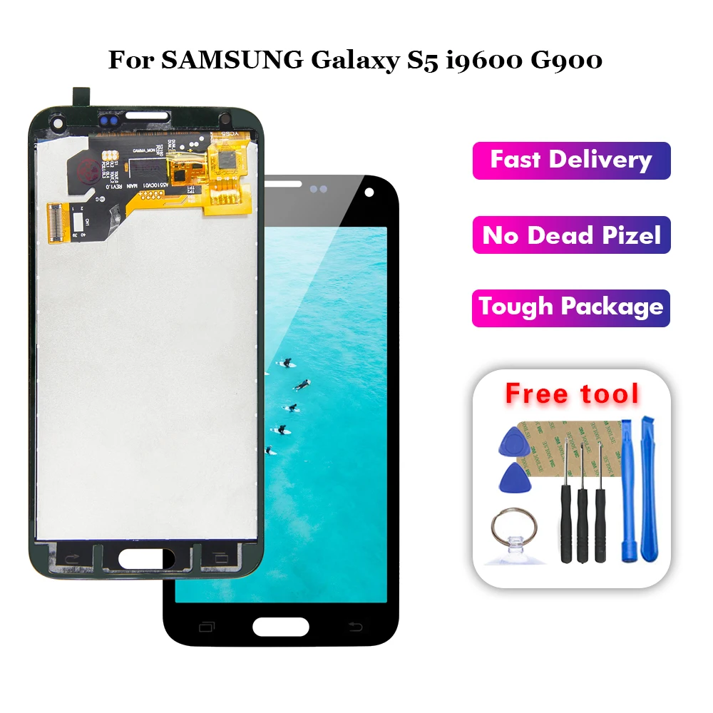 Сменный сенсорный ЖК экран для Samsung Galaxy S5 SM G900A G900P G900V|Экраны мобильных телефонов| |