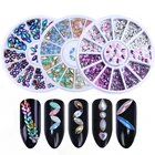 Серия Marquise Стразы для ногтей разноцветные аксессуары с острым дном из опала 3D украшения для ногтей в колесе