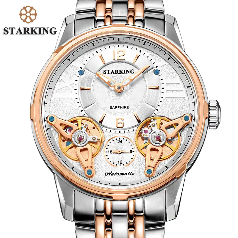 STARKING высококачественные мужские часы из нержавеющей стали цвета розового золота