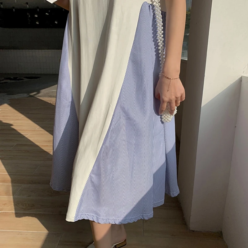 Женское Ассиметричное платье выше колена тонкое свободное асимметричное