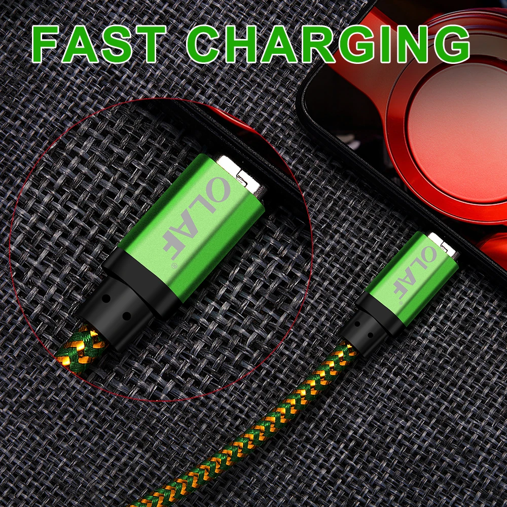 

OLAF Micro USB Cable 1m 2m 3m Fast Charge USB Data Cable for Samsung S6 S7 Xiaomi 4X LG Tablet Android Mobile Phone USB Charging