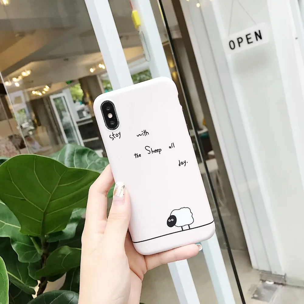 ORYKSZ для iphone X чехол с рисунком овечки силиконовый мягкий ТПУ глянцевый 6 6S 7 7plus 8 plus