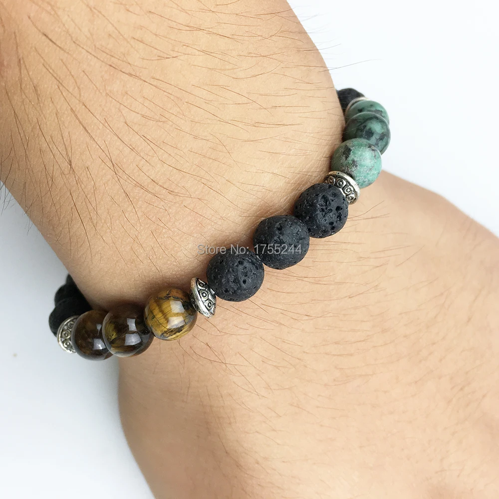 SN1220 высокое качество Лава мужской браслет Африканский Tuqurise Tiger Eye винтажный