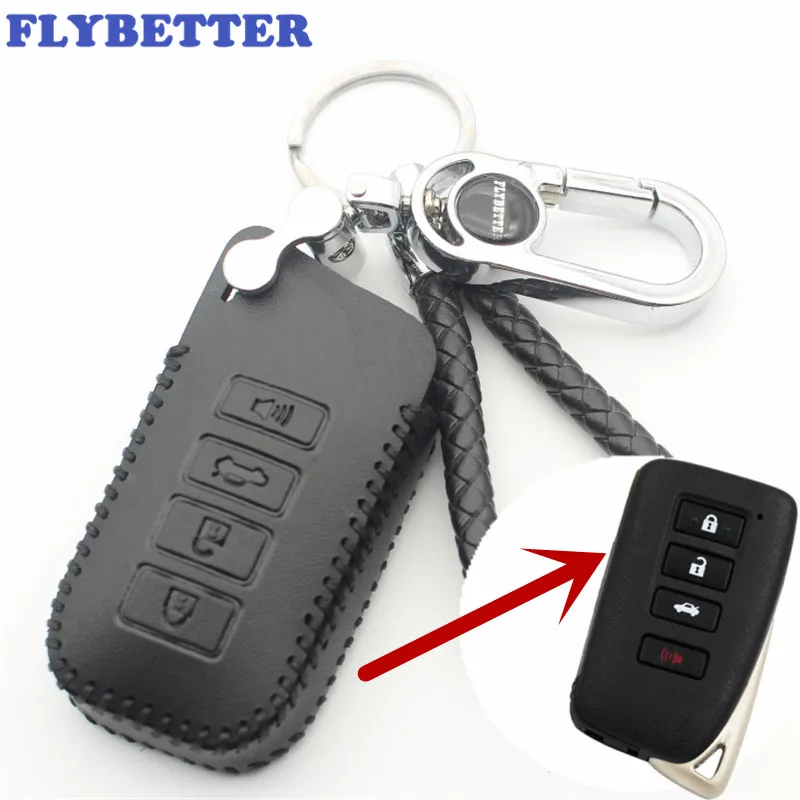 Чехол FLYBETTER из натуральной кожи с 4 кнопками и умным ключом без ключа для Lexus