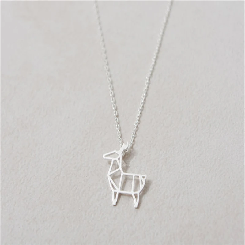 Лидер продаж ожерелье из альпаки оригами олень модное для женщин | Украшения и