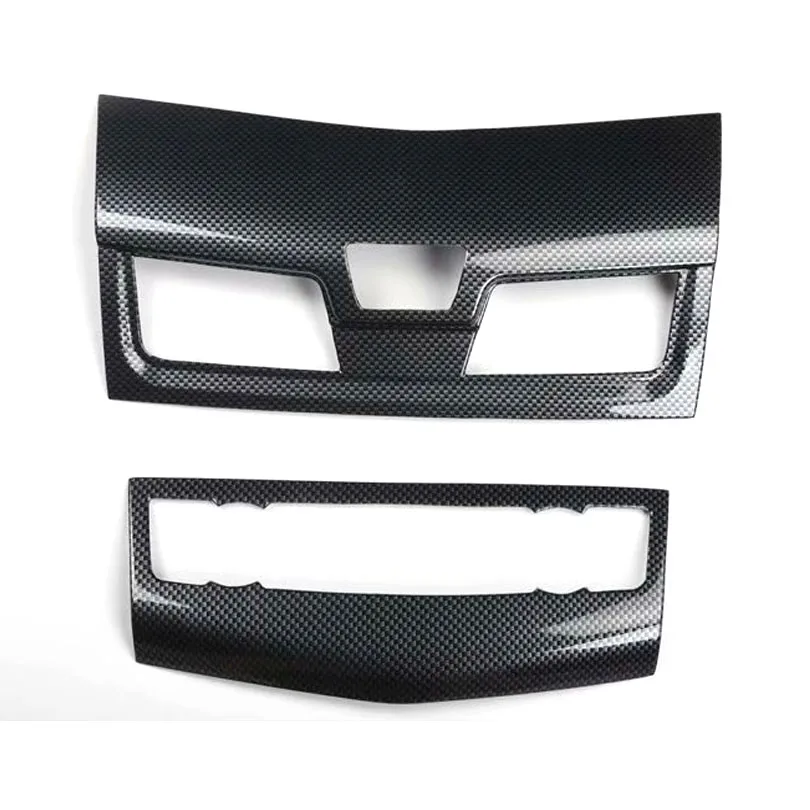 Carbon Fiber Black 2 шт. приборной панели автомобиля центральной консоли декоративная рамка Автомобильные аксессуары для Nissan Altima 2013, АБС-пластик, автомобильный молдинги - Название цвета: Carbon Fiber Black