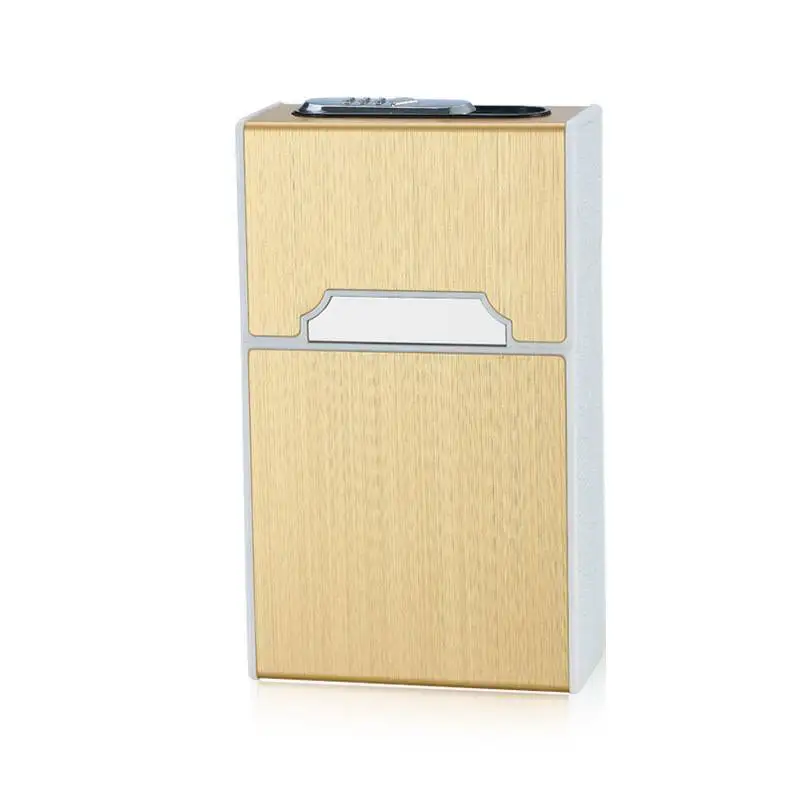 Creative Portable 100x60x30mm Zinc Alloy 20 Sticks Men Woman thin Cigarette Case box with Lighter USB charge cigarette lighter | Дом и сад