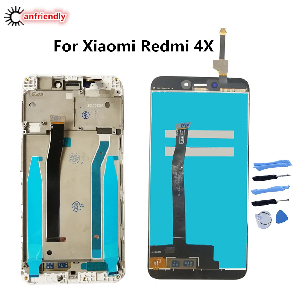 ЖК-дисплей для Xiaomi Redmi 4X сенсорная панель экран дигитайзер модуль с рамкой в сборе