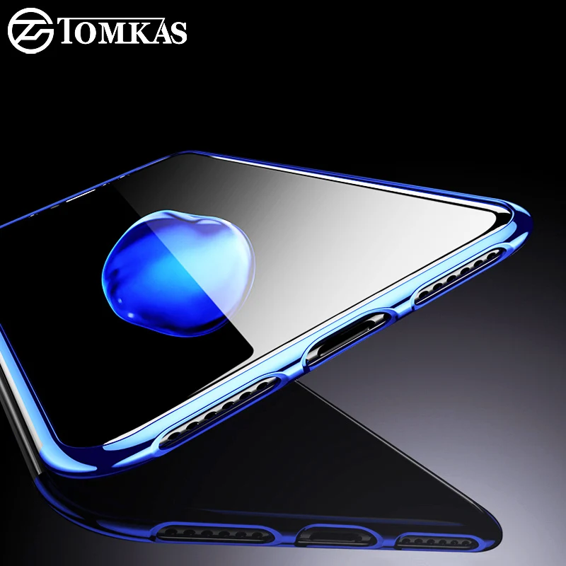 Tomkas Ультратонкий Мягкий ТПУ чехол для iPhone X 8 7 Plus прозрачный силиконовый полный 6 S