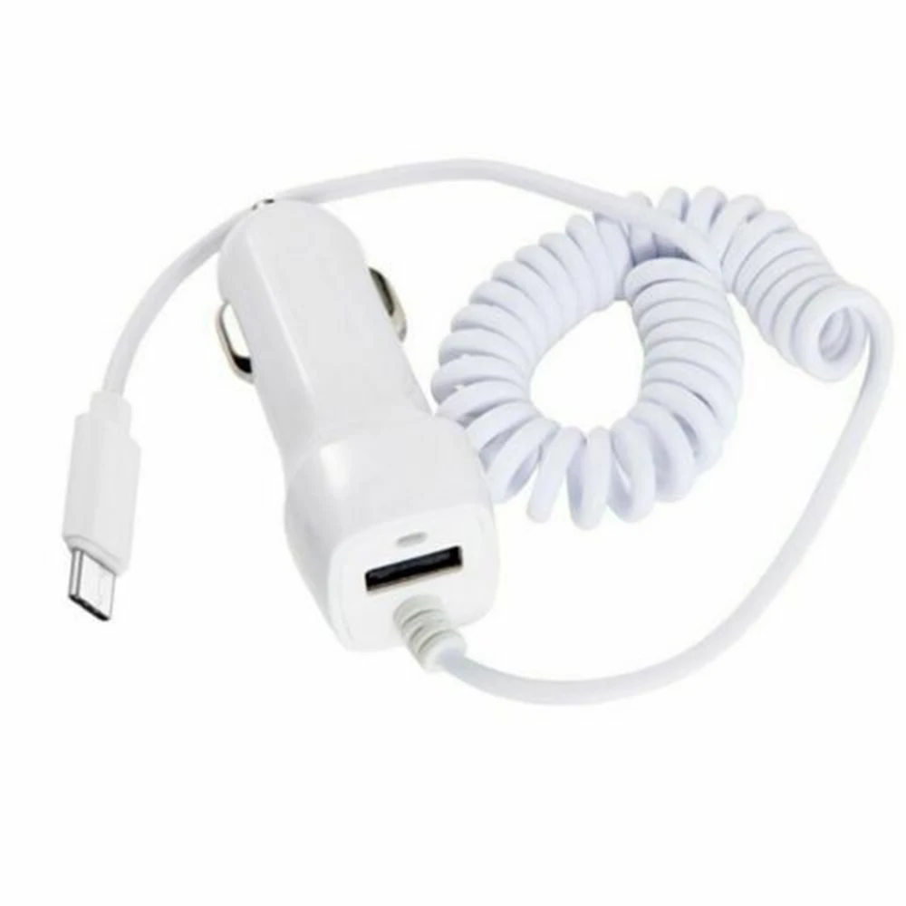 Автомобильное зарядное устройство type C Micro USB 2.1A с быстрой зарядкой кабель