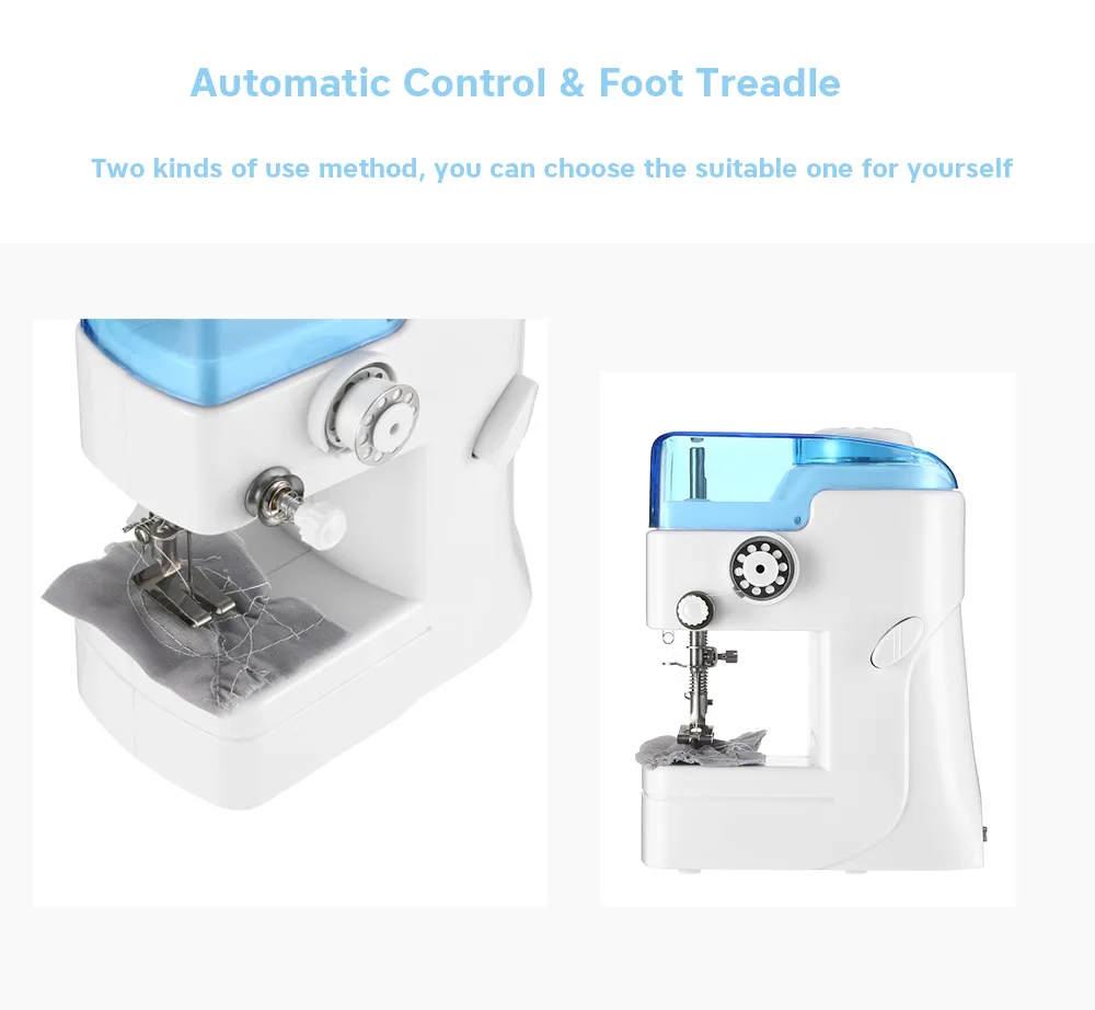 Многофункциональная Бытовая профессиональная мини швейная машина FHSM-988 светодиодный свет швейная ручная оверлок электрическая мини швейная машина
