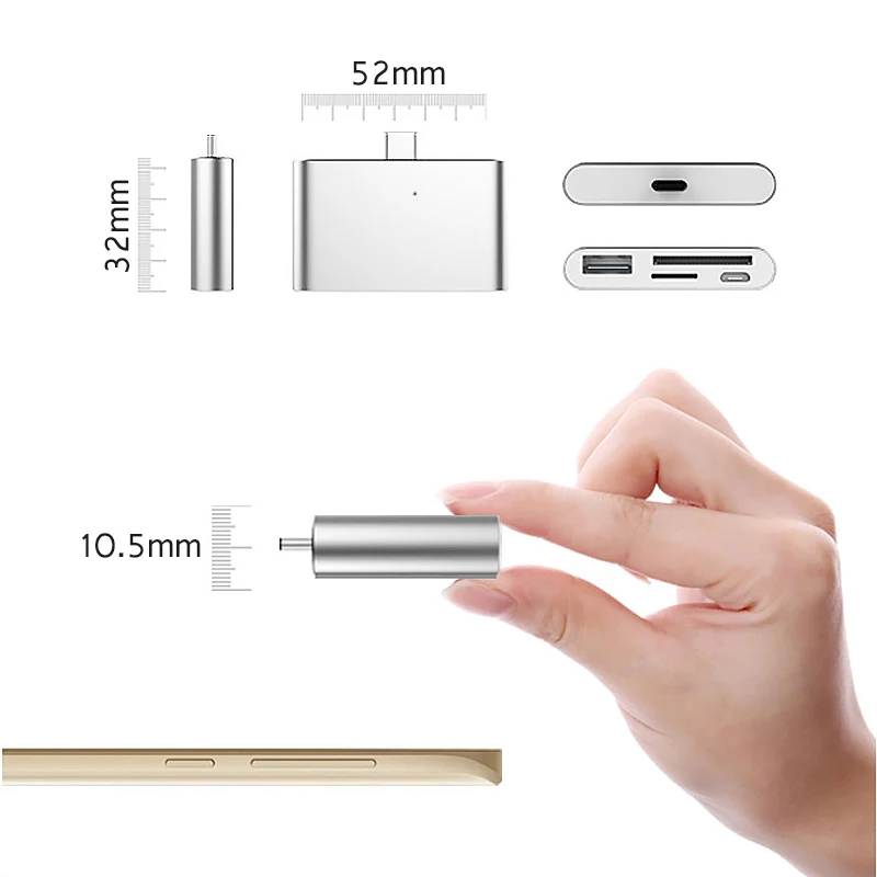 Адаптер Sovawin 4 в 1 Micro Usb для Type c SD/TF usb3.0 кардридер usb концентратор Macbook Xiaomi Android до 5
