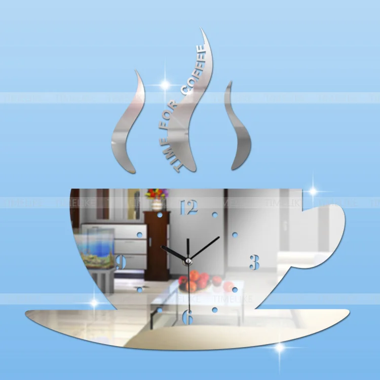 Новинка 2019 Большие зеркальные настенные наклейки для домашнего декора 3D часы